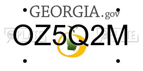OZ5Q2M Georgia License Plate