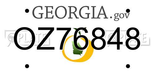 OZ76848 Georgia License Plate