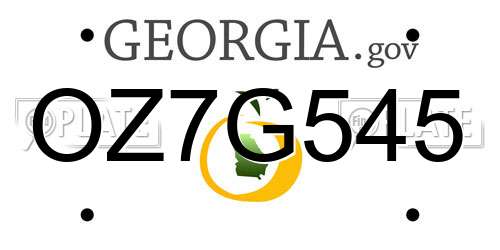OZ7G545 Georgia License Plate