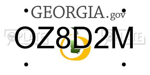 OZ8D2M Georgia License Plate