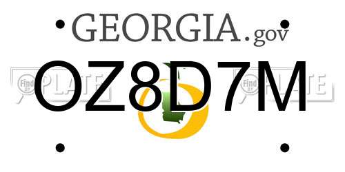 OZ8D7M Georgia License Plate