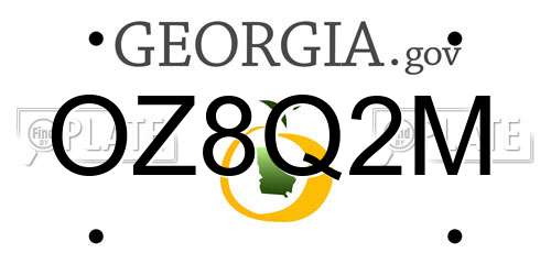 OZ8Q2M Georgia License Plate