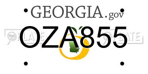 OZA855 Georgia License Plate