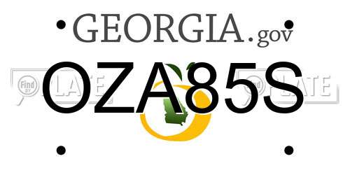 OZA85S Georgia License Plate