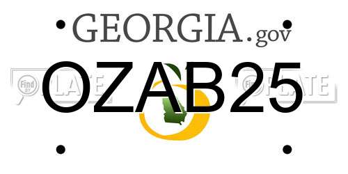OZAB25 Georgia License Plate