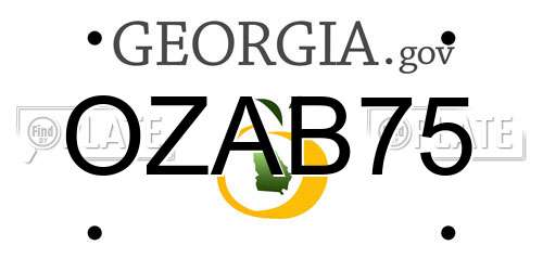 OZAB75 Georgia License Plate