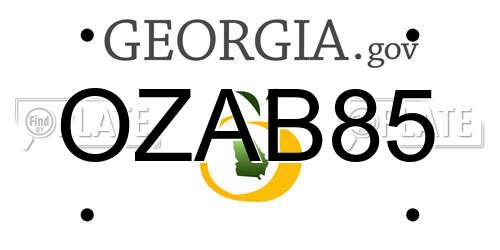 OZAB85 Georgia License Plate