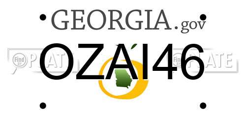 OZAI46 Georgia License Plate