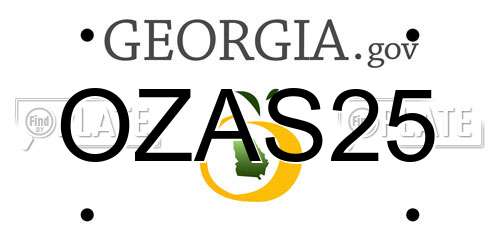 OZAS25 Georgia License Plate