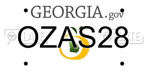 OZAS28 Georgia License Plate