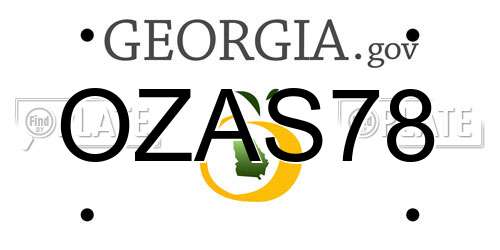 OZAS78 Georgia License Plate