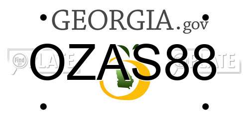 OZAS88 Georgia License Plate