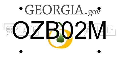 OZB02M Georgia License Plate