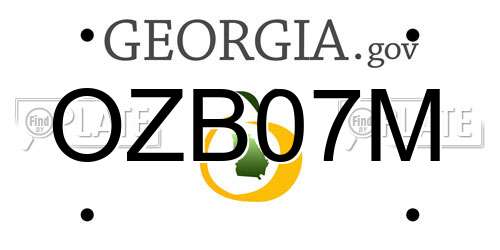 OZB07M Georgia License Plate