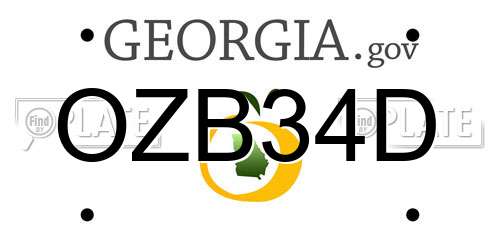OZB34D Georgia License Plate