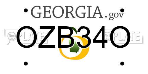 OZB34O Georgia License Plate
