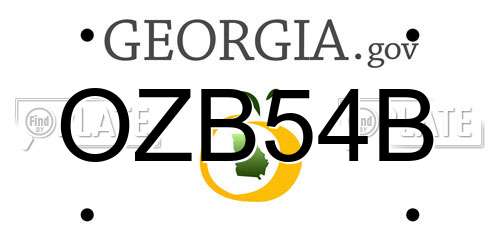 OZB54B Georgia License Plate