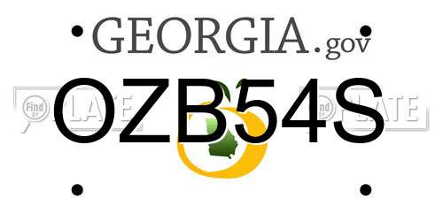 OZB54S Georgia License Plate