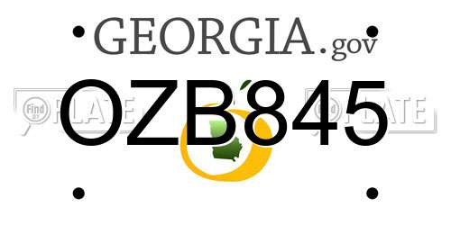 OZB845 Georgia License Plate