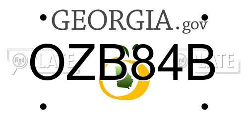 OZB84B Georgia License Plate