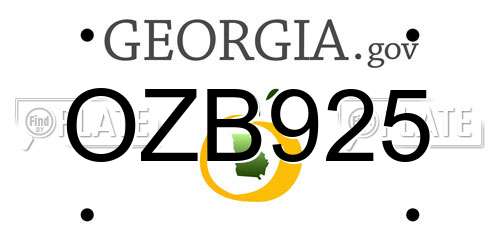 OZB925 Georgia License Plate