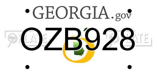 OZB928 Georgia License Plate