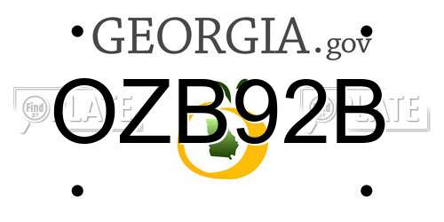 OZB92B Georgia License Plate