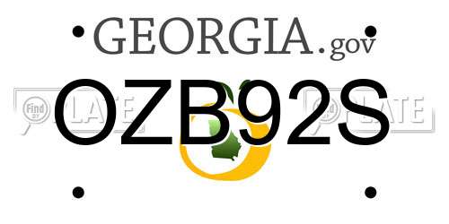 OZB92S Georgia License Plate