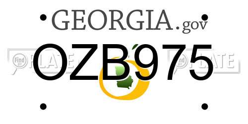 OZB975 Georgia License Plate