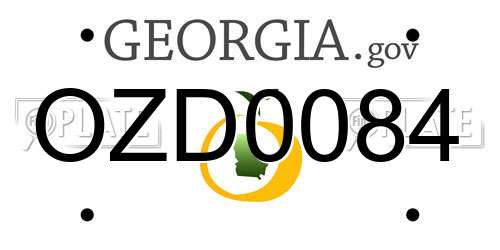 OZD0084 Georgia License Plate