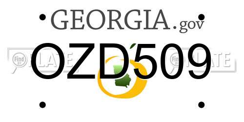OZD509 Georgia License Plate