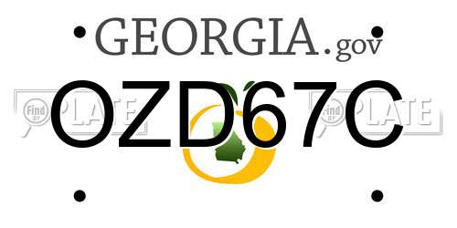 OZD67C Georgia License Plate