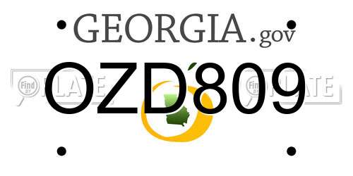 OZD809 Georgia License Plate