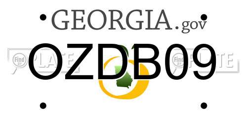 OZDB09 Georgia License Plate