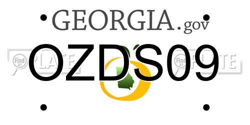 OZDS09 Georgia License Plate