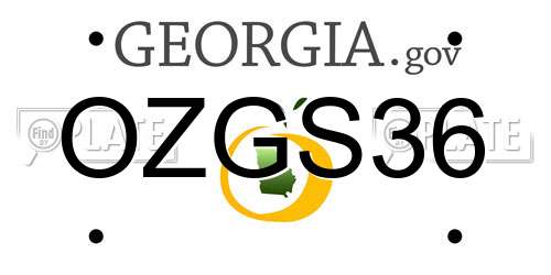 OZGS36 Georgia License Plate