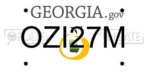 OZI27M Georgia License Plate