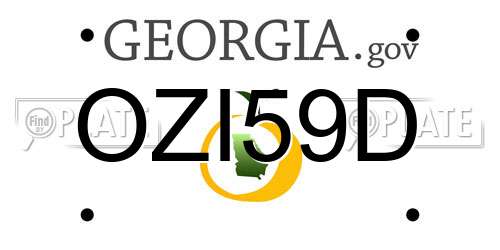 OZI59D Georgia License Plate