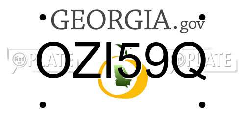 OZI59Q Georgia License Plate