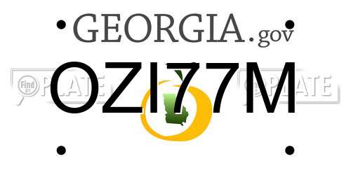 OZI77M Georgia License Plate