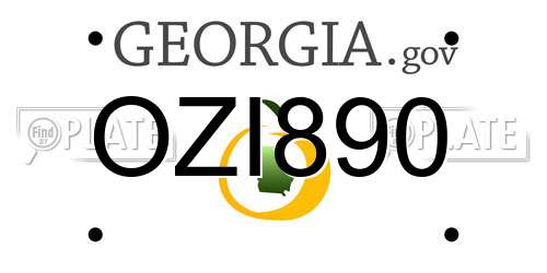 OZI890 Georgia License Plate
