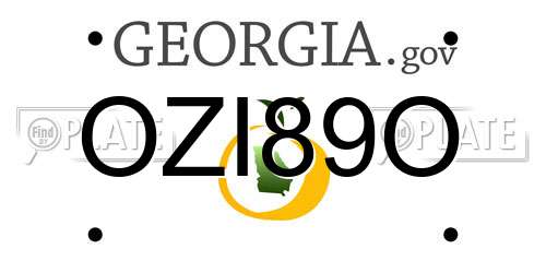 OZI89O Georgia License Plate