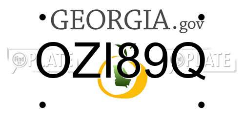 OZI89Q Georgia License Plate