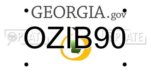 OZIB90 Georgia License Plate