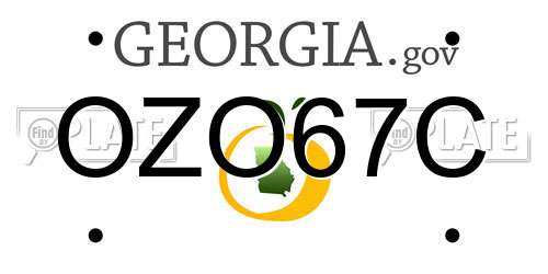 OZO67C Georgia License Plate