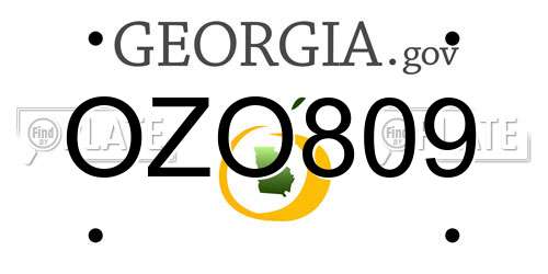 OZO809 Georgia License Plate