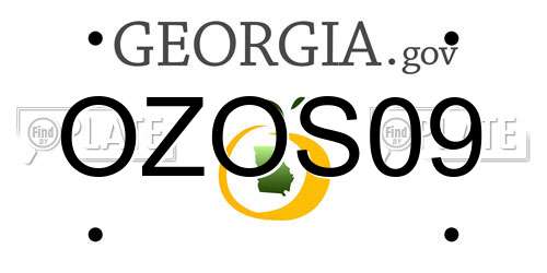 OZOS09 Georgia License Plate