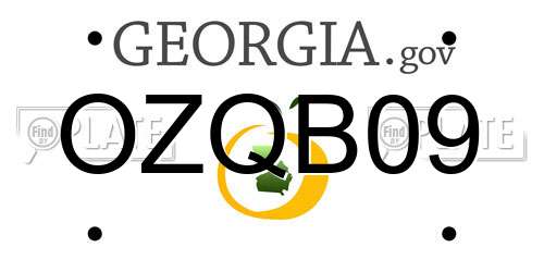 OZQB09 Georgia License Plate