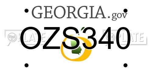 OZS340 Georgia License Plate