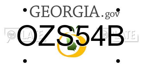 OZS54B Georgia License Plate